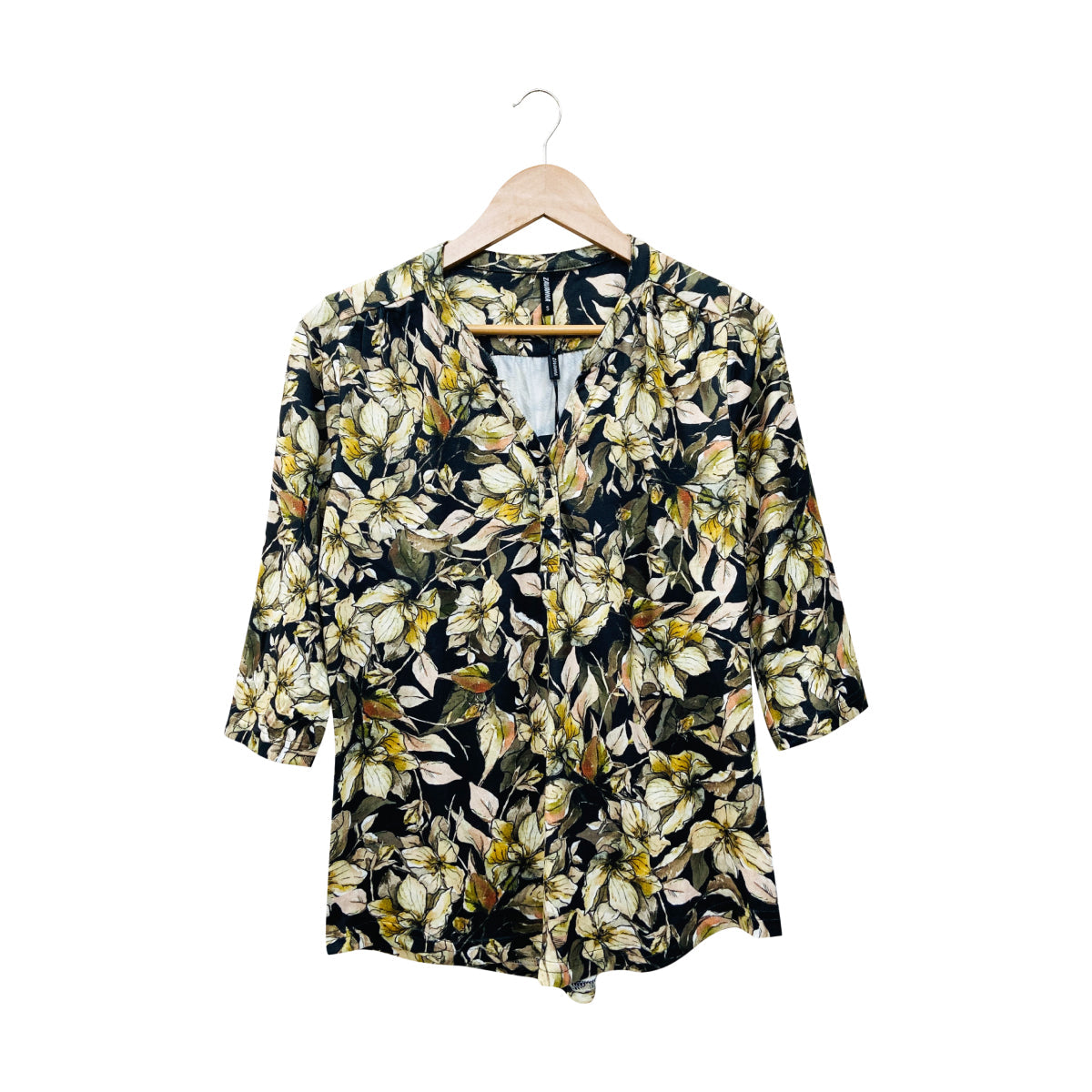 Ladies ¾ Sleeve Soft Floral Casual Top