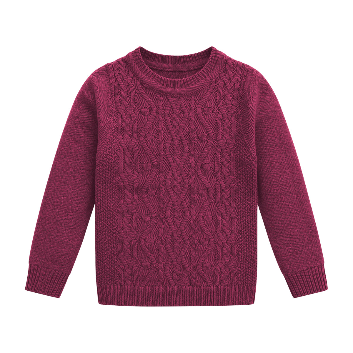 Boys Long Sleeve Solid Pullover Sweater