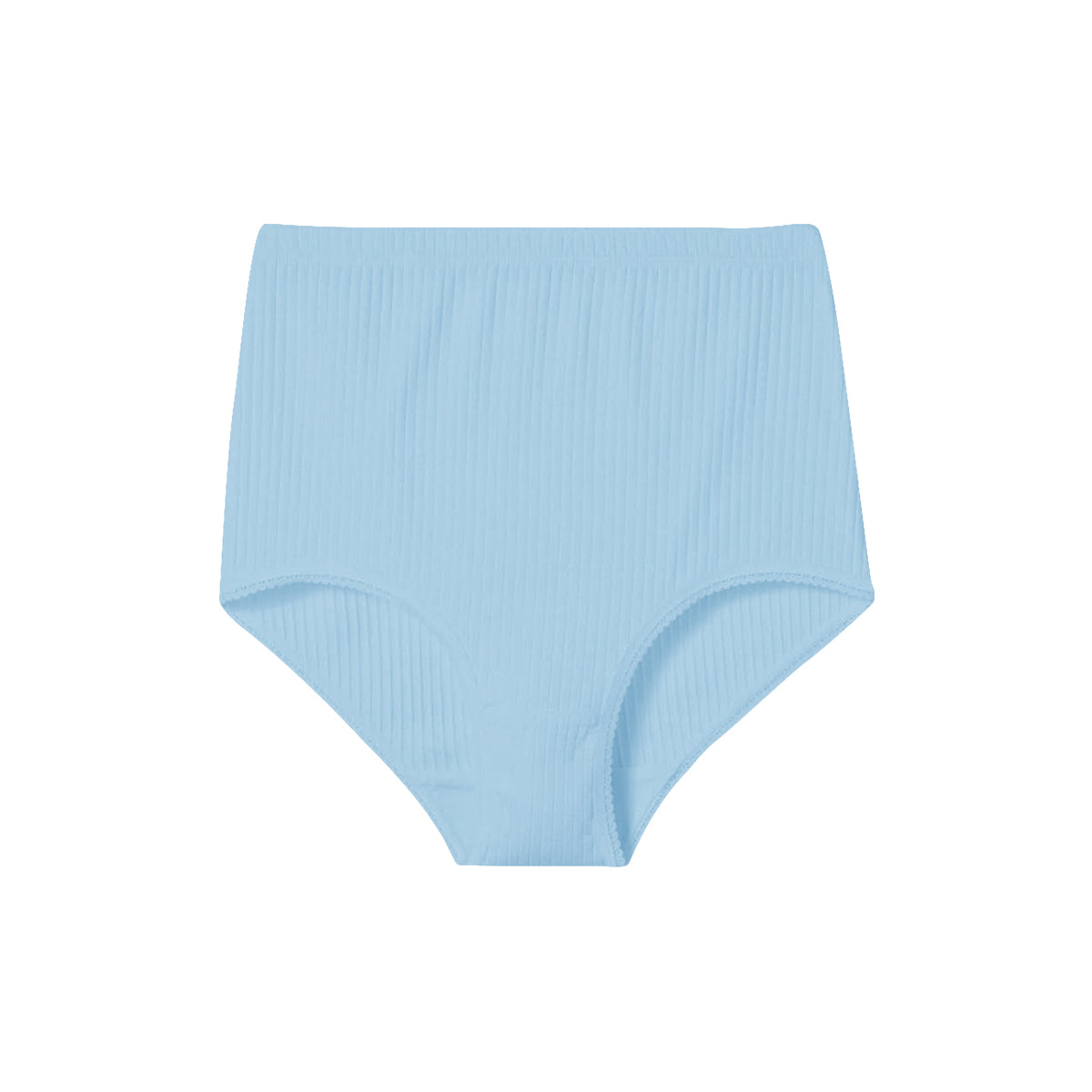 Ladies High Waisted Ribbed Cotton Brief Panty