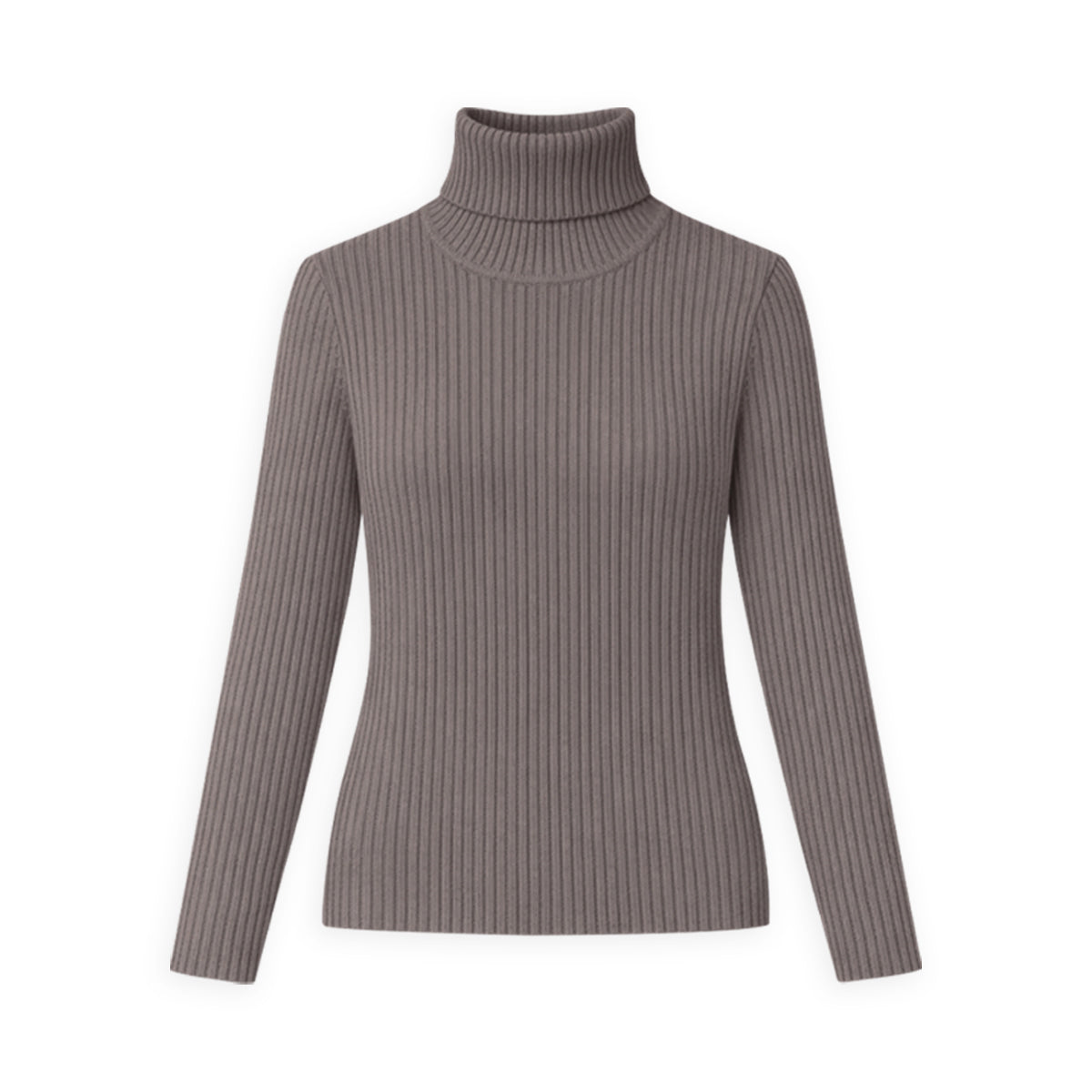 Womens Ribbed Knit Turtleneck Soft Stretch Sweater