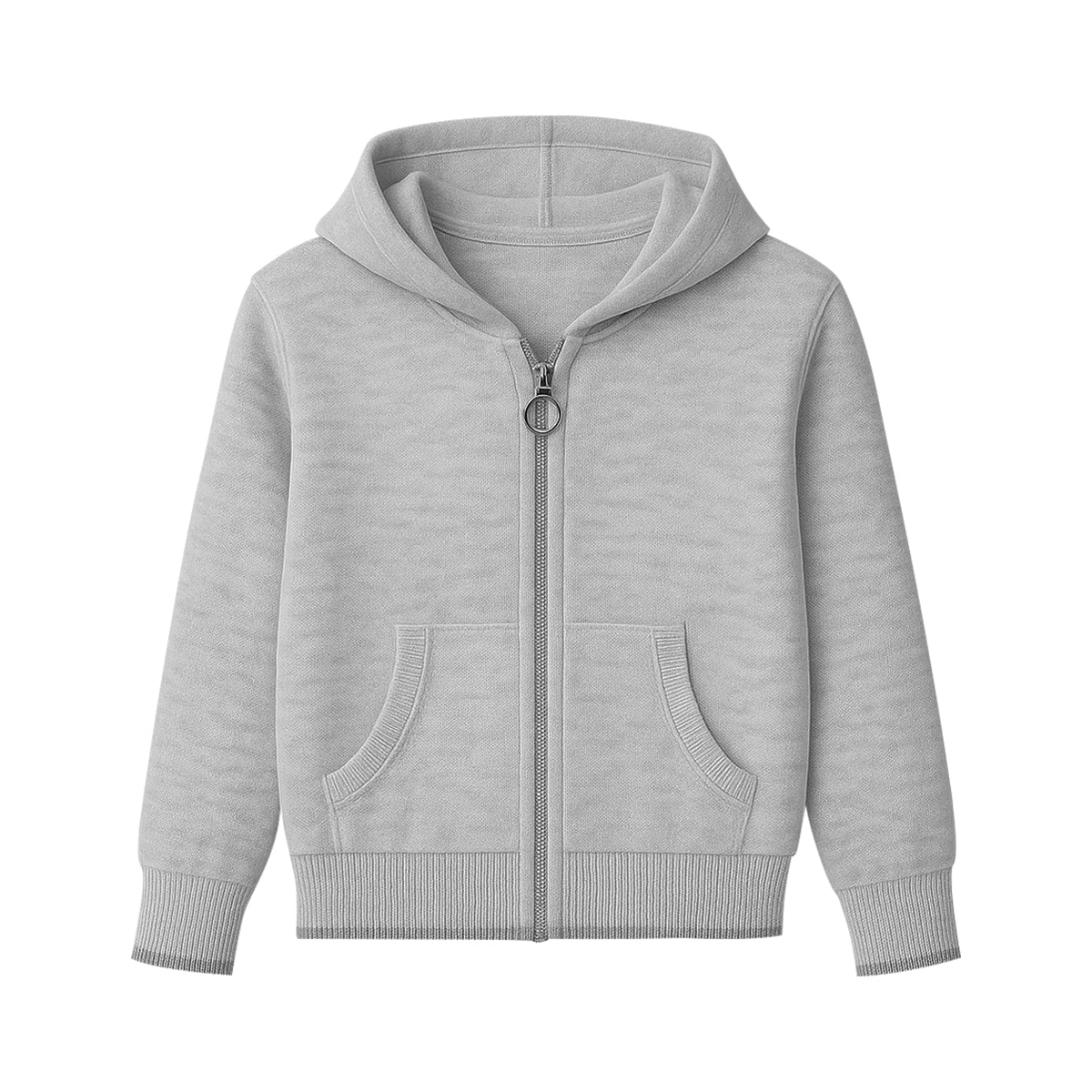 Baby & Teen Girls Soft Knit Zip-Up Ribbed Hoodie With Pockets