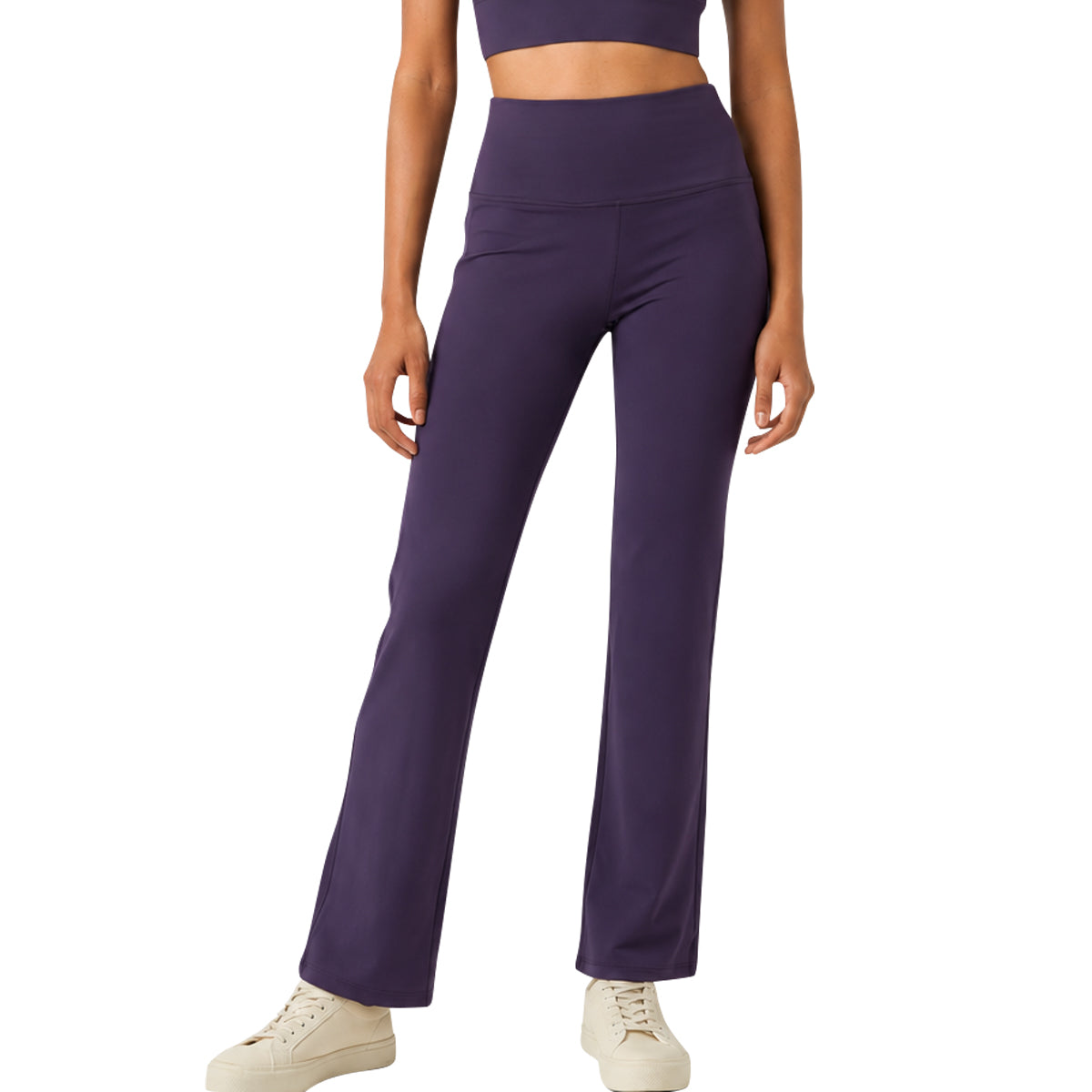 Womens High Rise Dry Fit Flare Yoga Leggings With Pockets