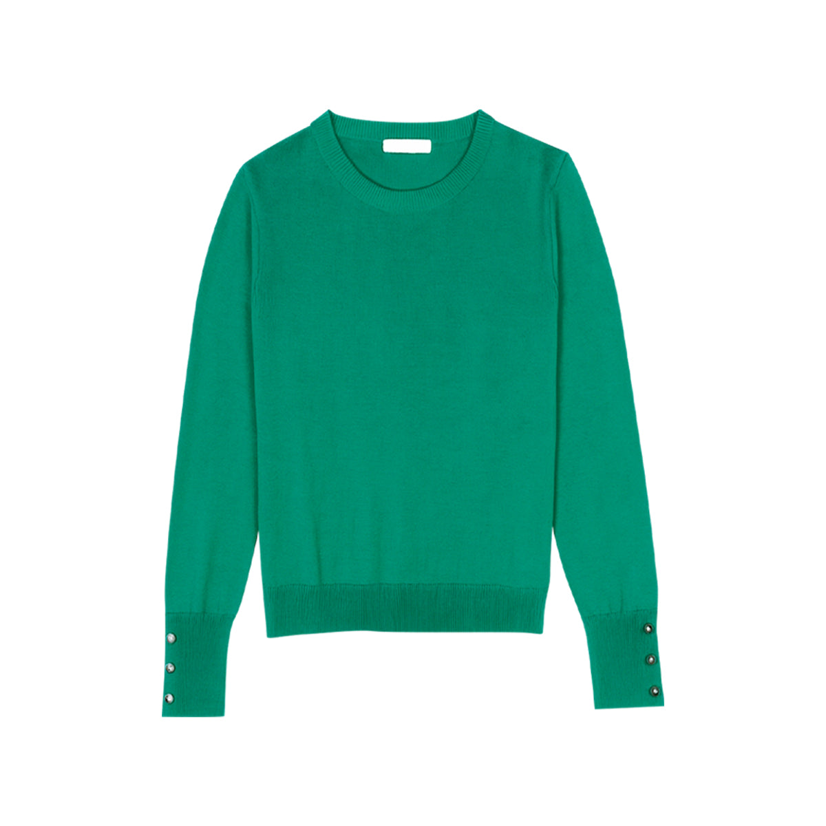 Womens Regular Fit Plain Knit Long Sleeve Sweater