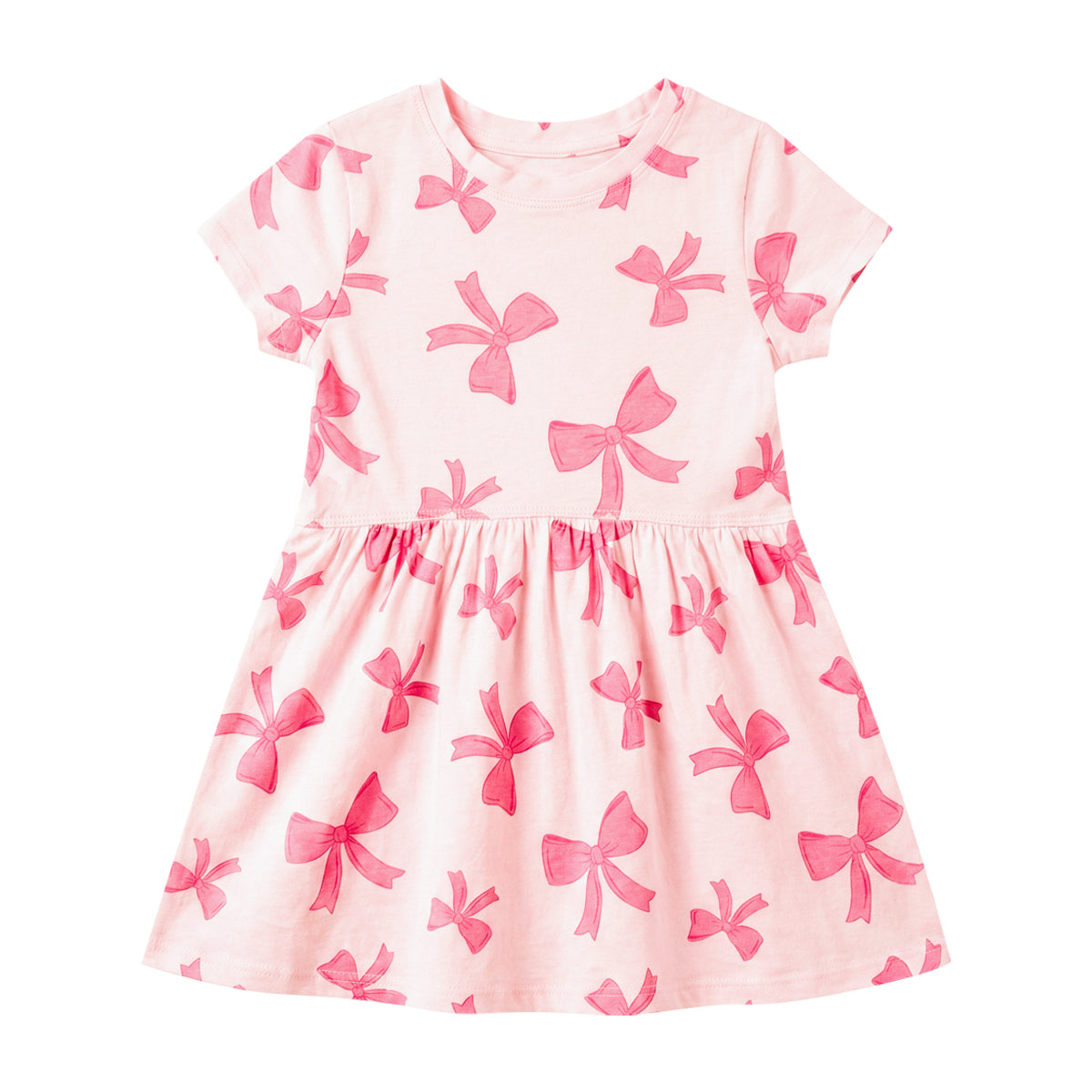 Girls Cotton Printed Short Sleeve Casual Frock Dress