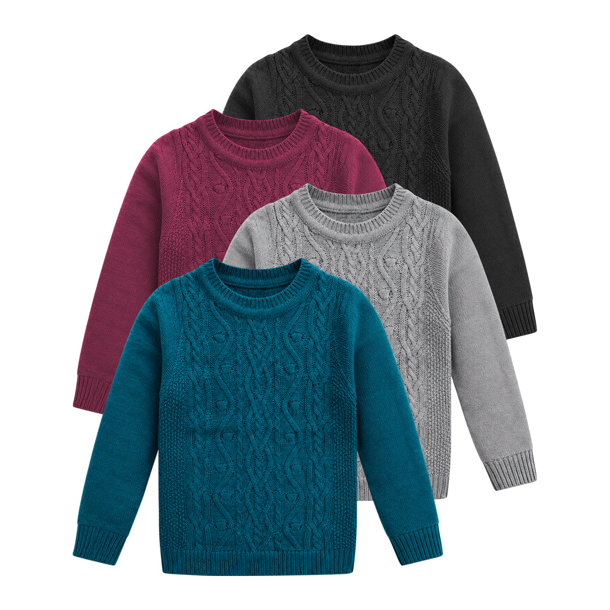Boys Long Sleeve Solid Pullover Sweater
