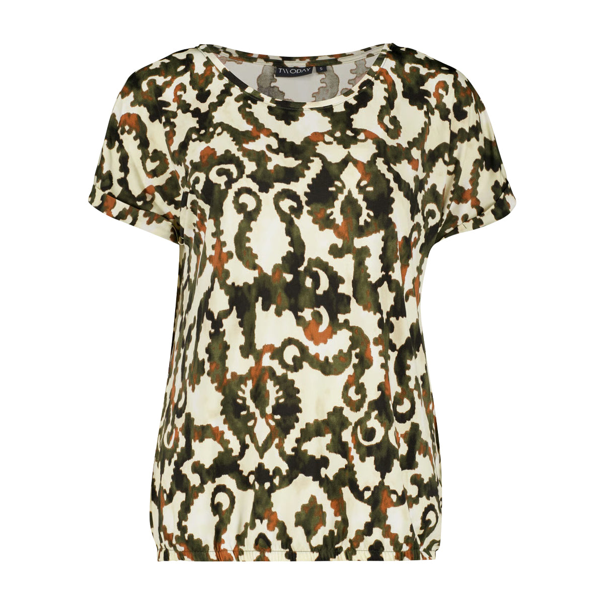 Womens Printed Short Sleeve Round Neck T-Shirt