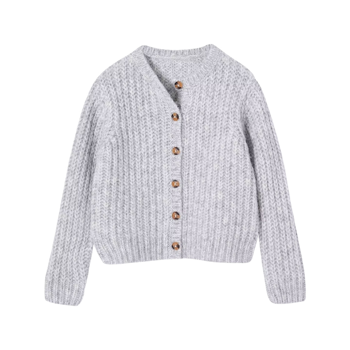 Girls Loose-Fitting Soft Knit Cardigan