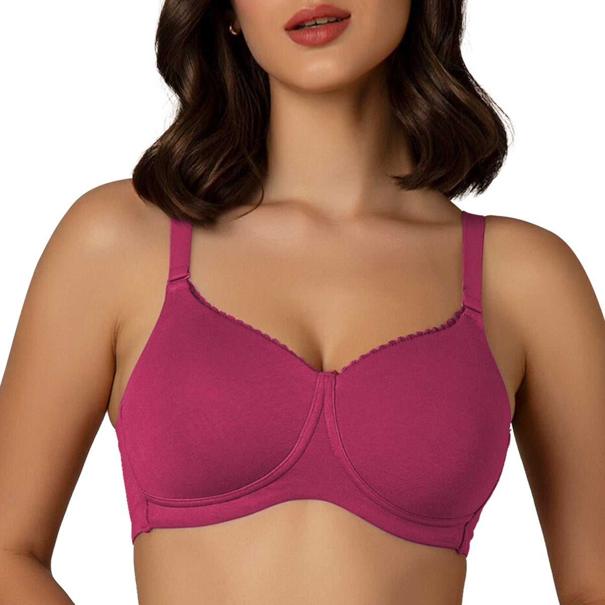 Womens Padded Non-Wired Cotton T-Shirt Bra