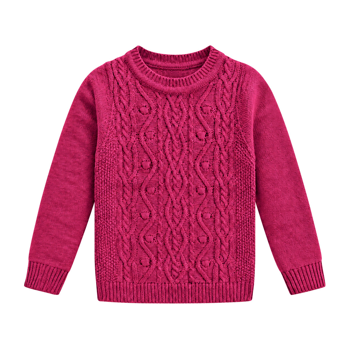 Boys Long Sleeve Solid Pullover Sweater