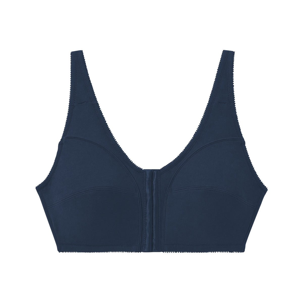 Womens Plus Size Solid Wireless Front Close Adjustable Straps Bra