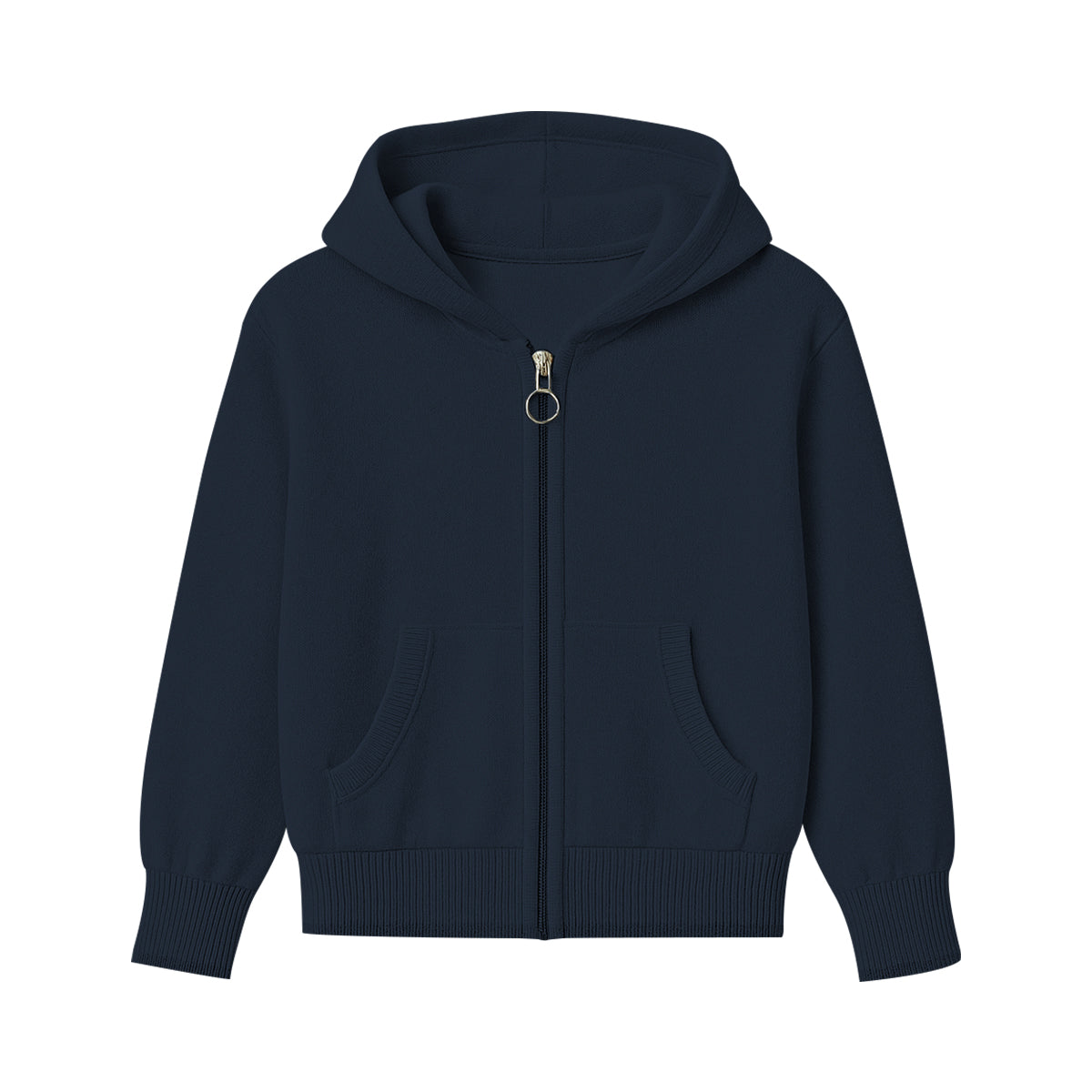 Baby & Teen Girls Soft Knit Zip-Up Ribbed Hoodie With Pockets