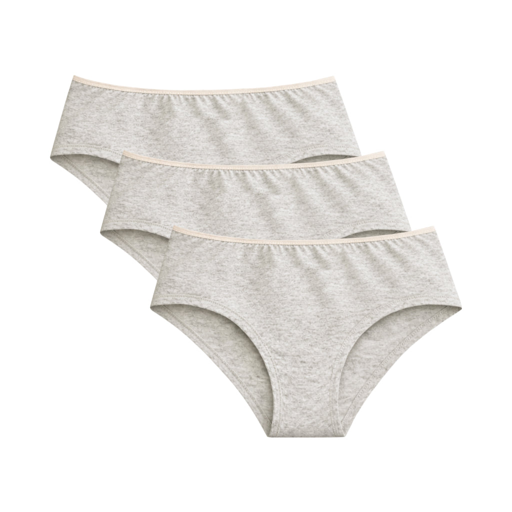 Ladies pack of 3 Mid Rise Hipster Cotton Briefs Panty