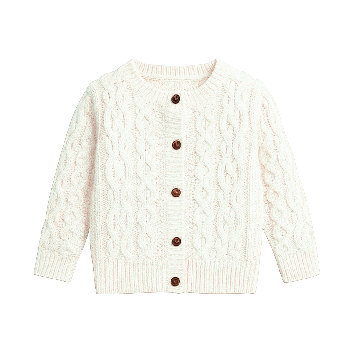 Kids Cable Knit Soft Cotton Cardigan Sweater