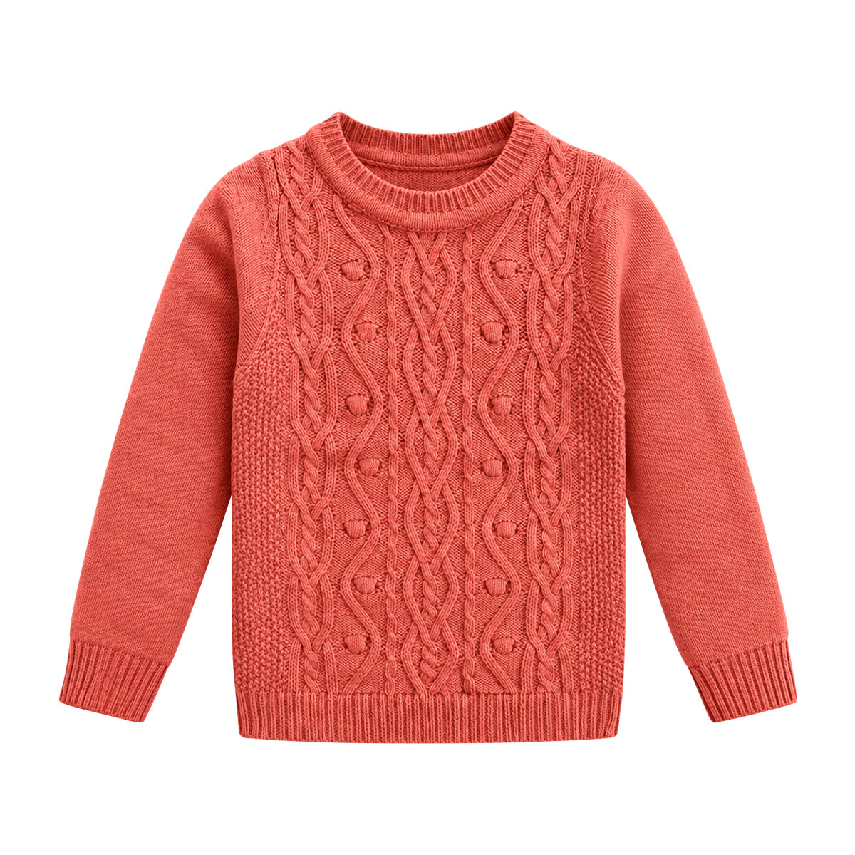 Boys Long Sleeve Solid Pullover Sweater