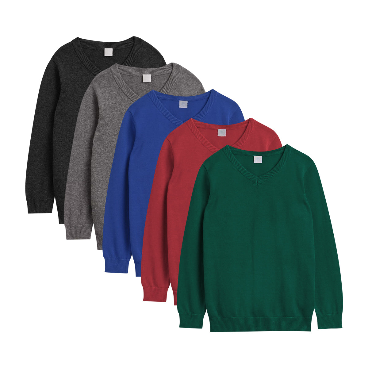 Boys V-Neck Long Sleeve Cotton Sweater