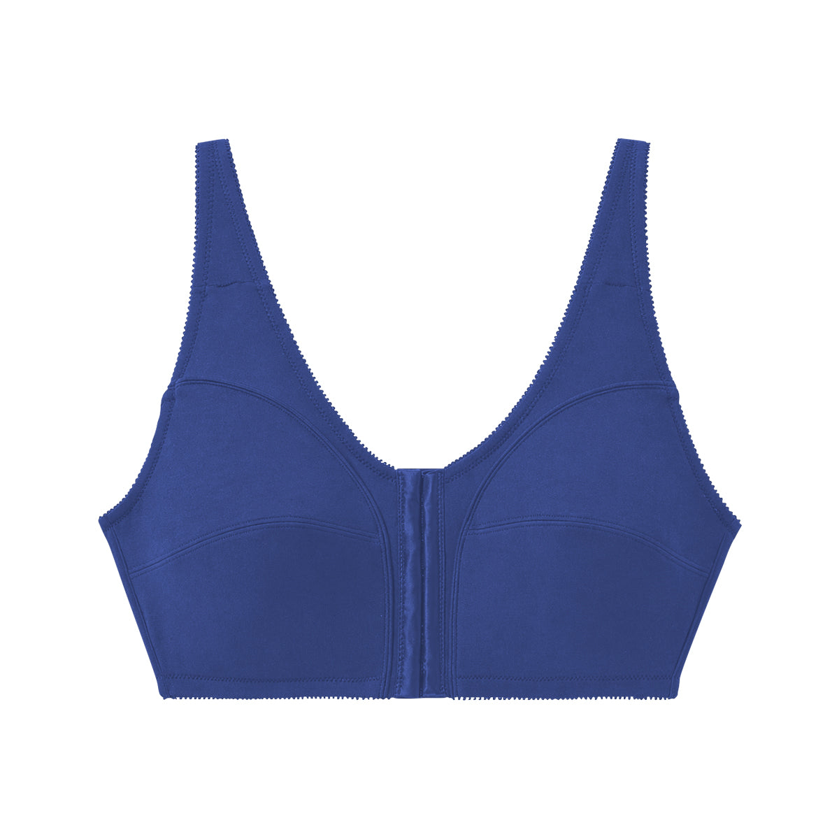 Womens Plus Size Solid Wireless Front Close Adjustable Straps Bra