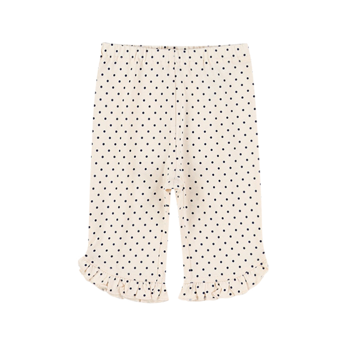 Girls Cotton Hem Ruffle Knit Summer Half Leggings