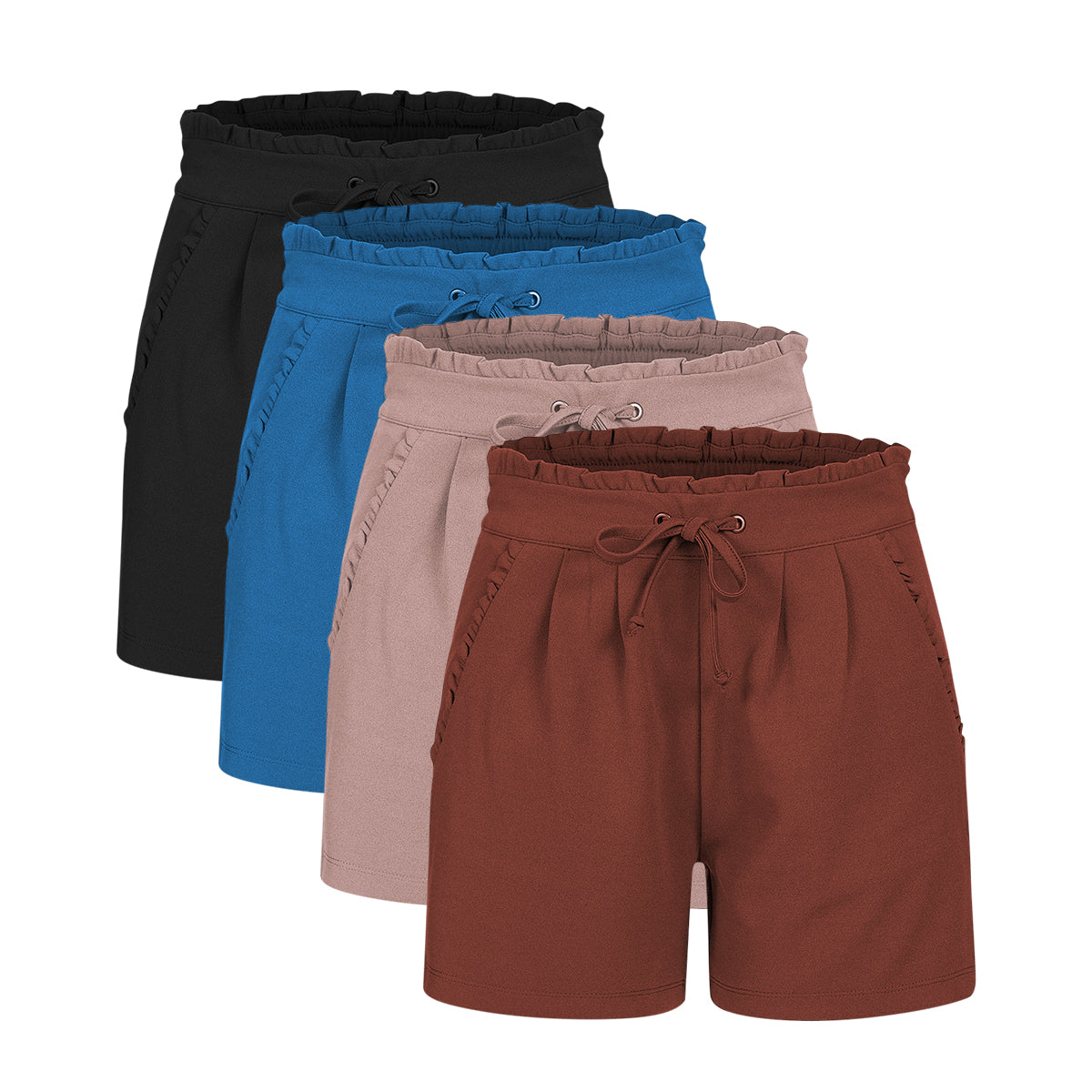 Womens Regular Fit Short Polyester Drawstring Shorts