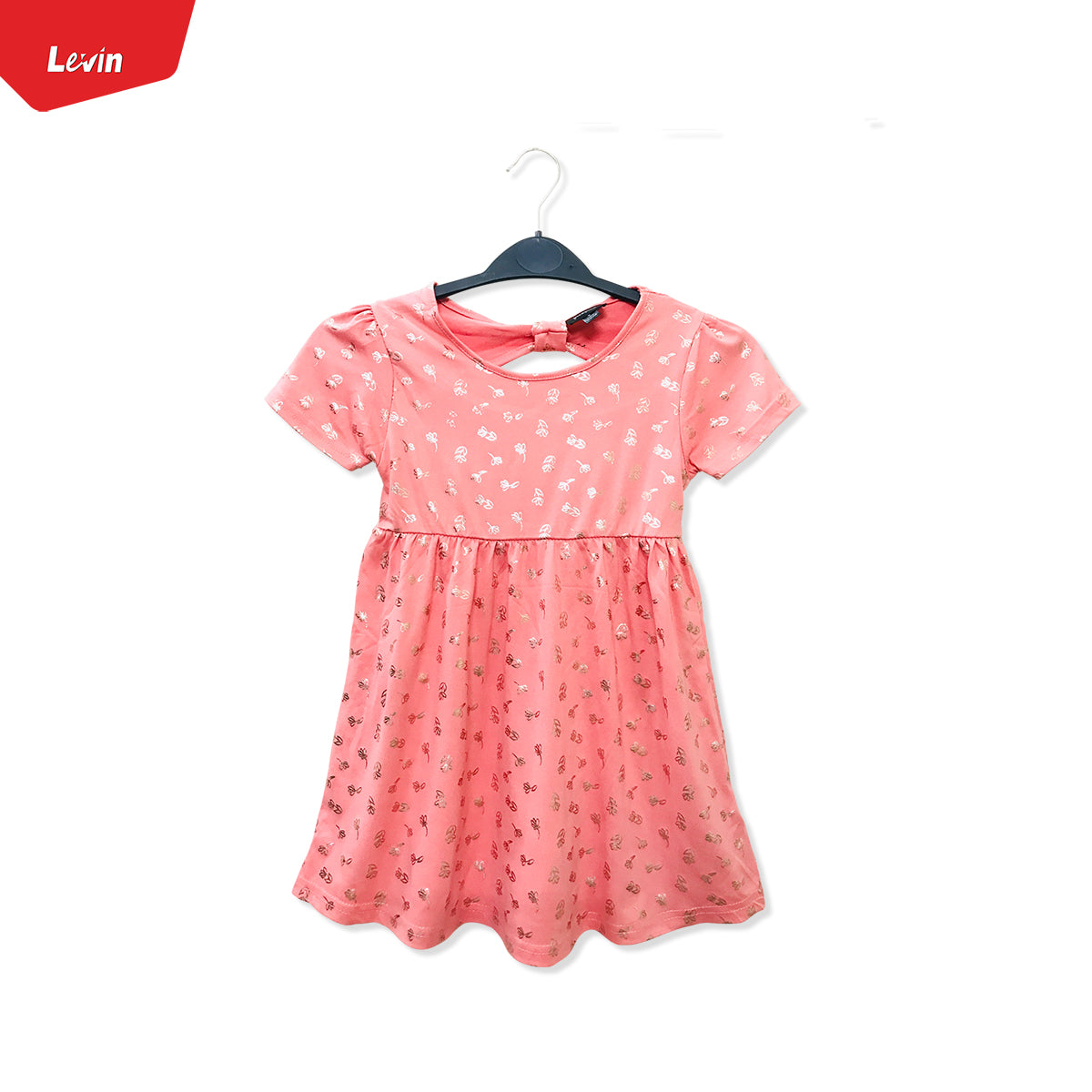 Girls Comfortable Printed Casual Short Sleeve Frock 