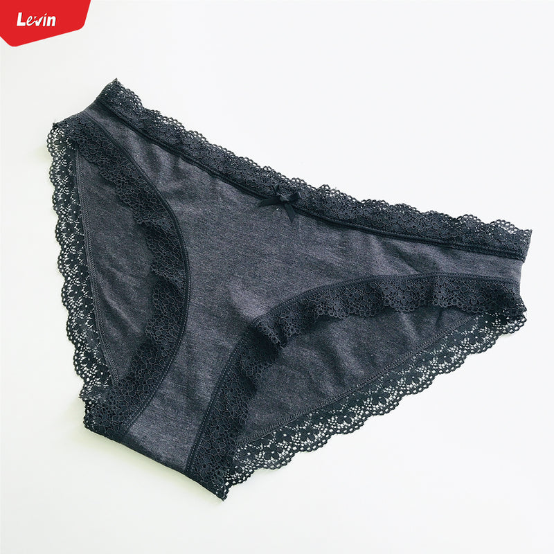 Womens Cotton Lace Trim Underwear Hipster Panties