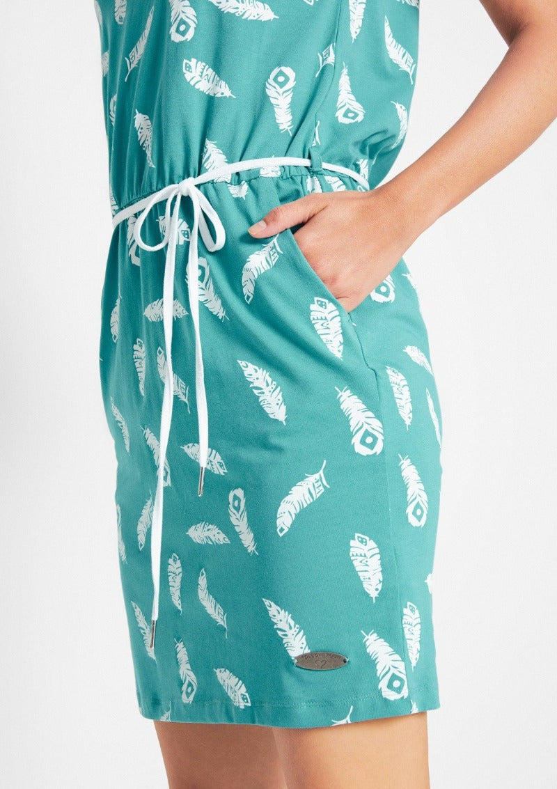 Ladies Casual Short Sleeve Dress With Pockets