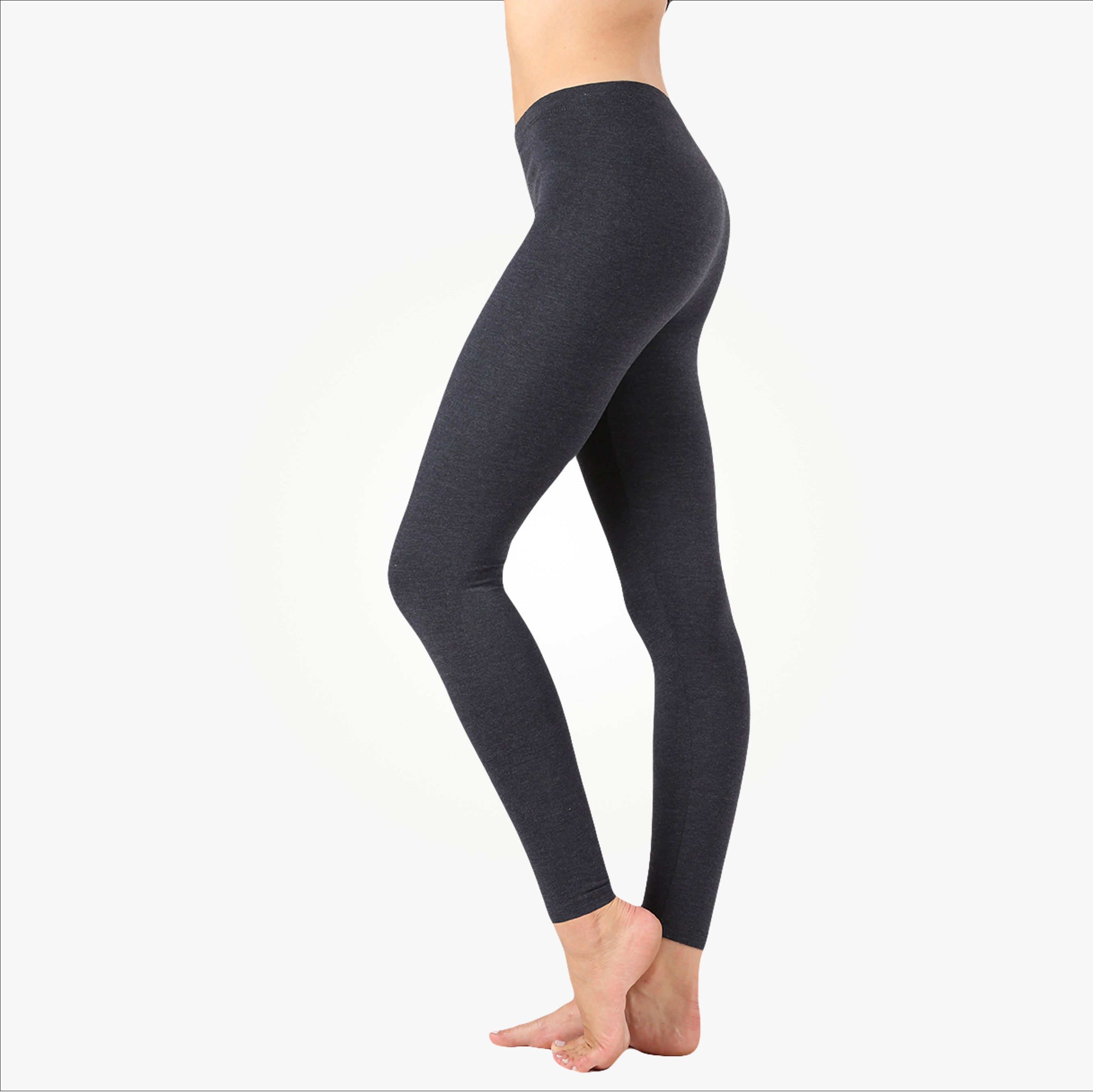 Women Basic Solid Color Cotton Full Length Leggings