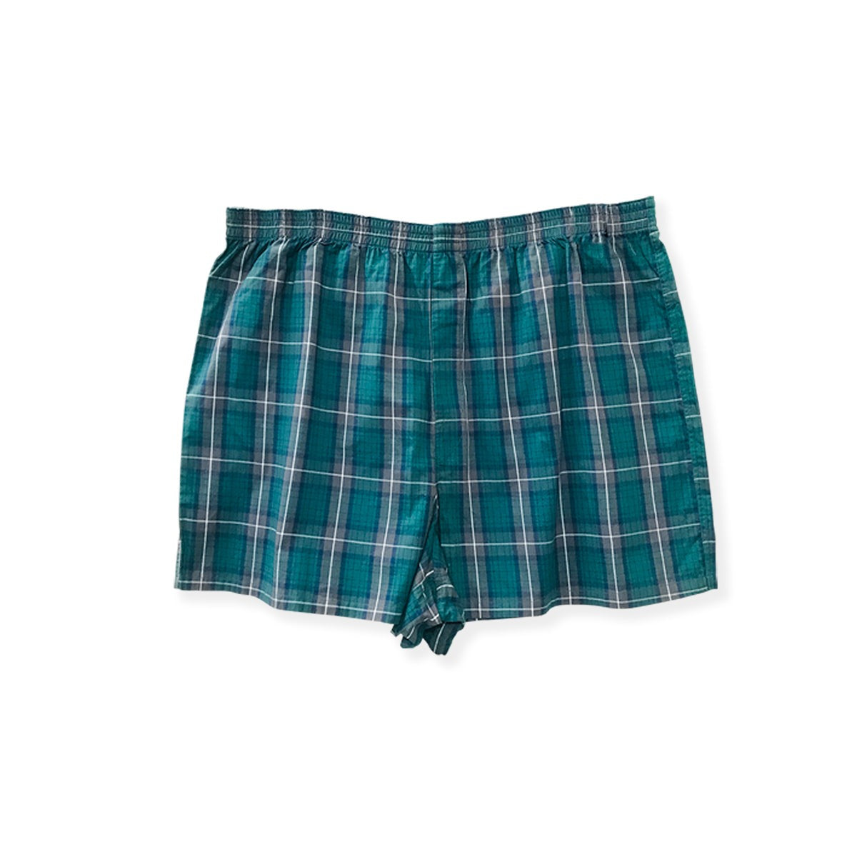 Men’s Printed Woven Plaid  Cotton Boxer Trunks