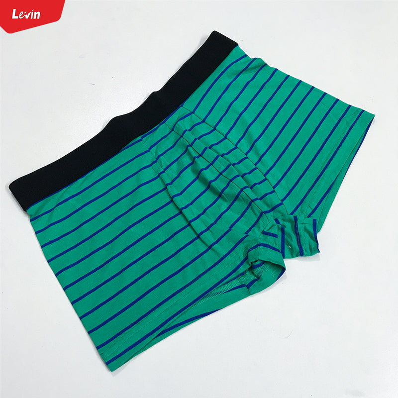 Men's Solid Stripe Printed Cotton Breathable Boxer