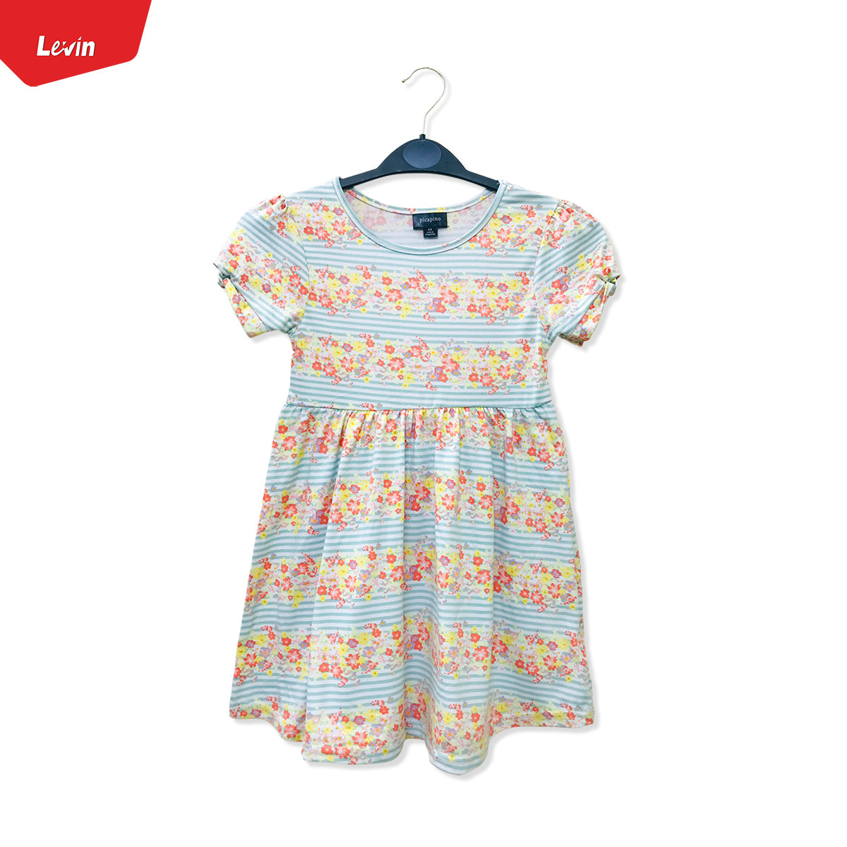 Girls Round Neck Printed Casual Short Sleeve Frock