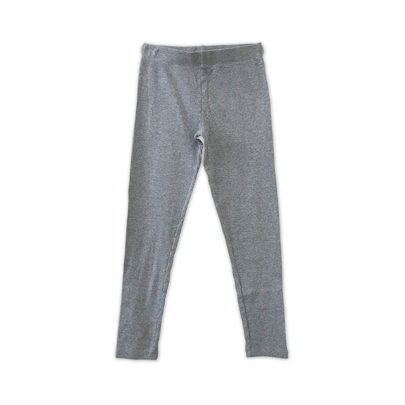 Girls Soft Cotton Ribbed Full-Length Leggings