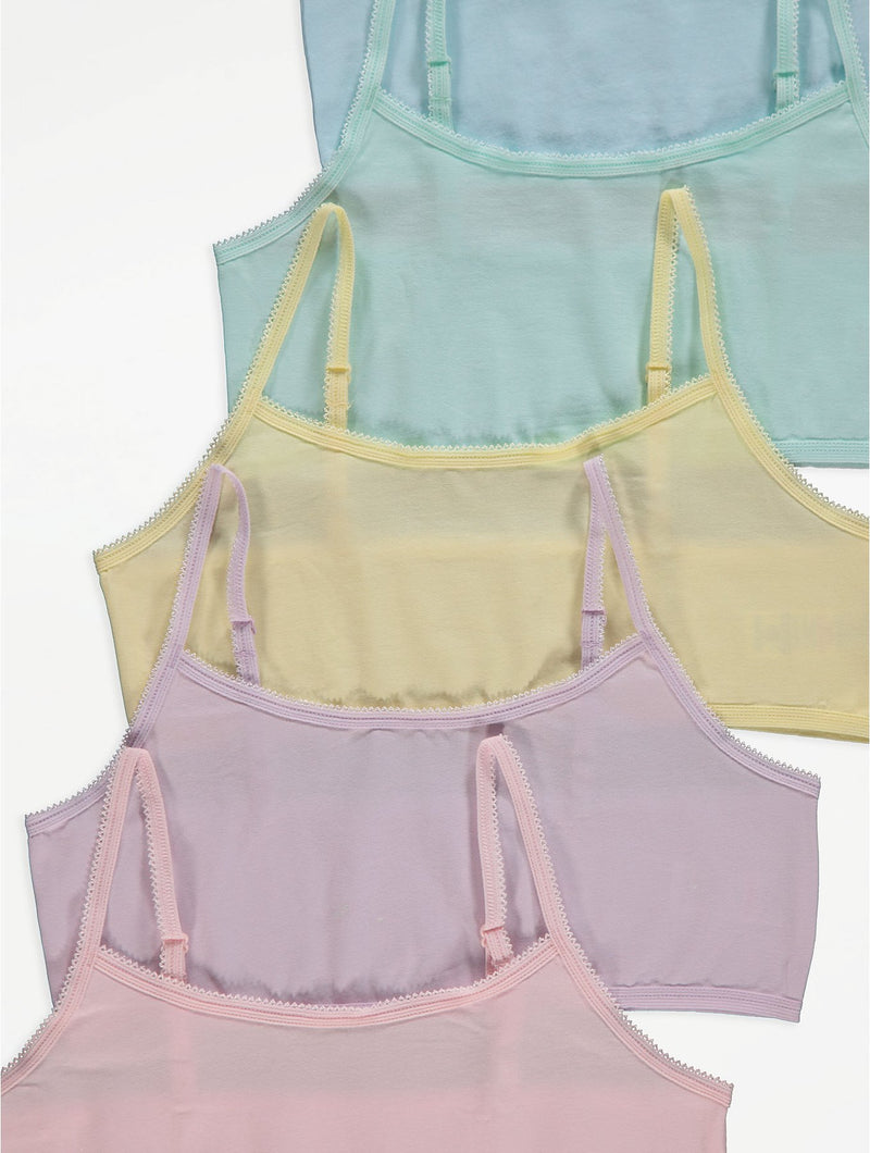 Pack of 3 Assorted Cotton Girls Bra with Adjustable Straps