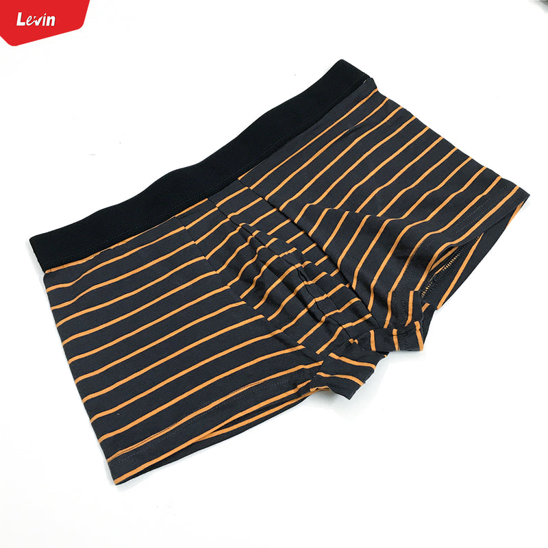 Men's Solid Stripe Printed Cotton Breathable Boxer
