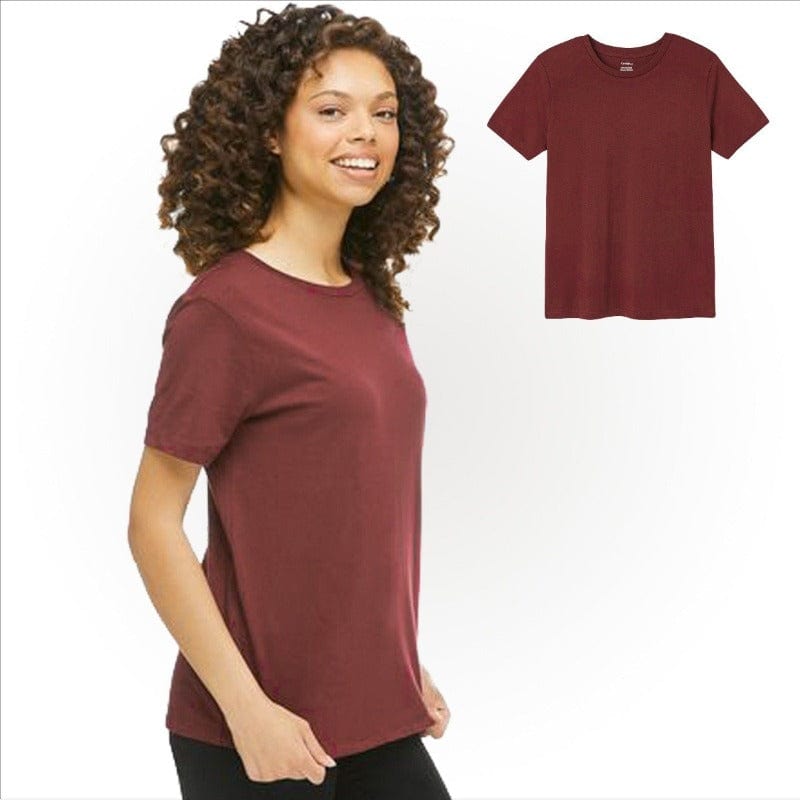 Multicolor Women's Plus Size Cotton Crew Neck T- Shirt