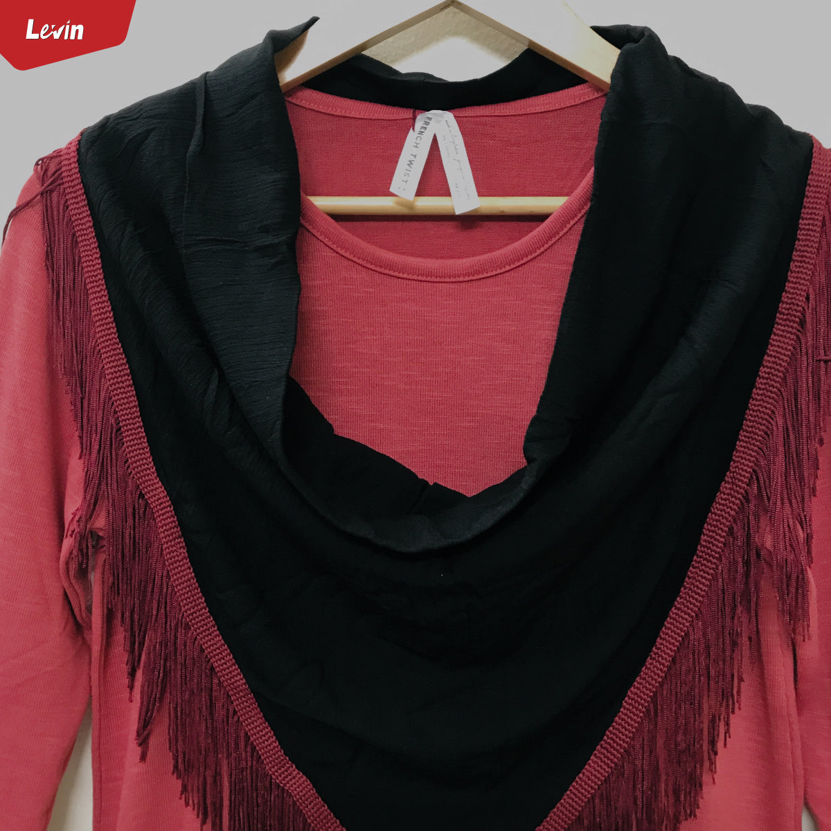 Women's Casual Cotton Long Sleeve Fringe Hem Solid T-Shirt