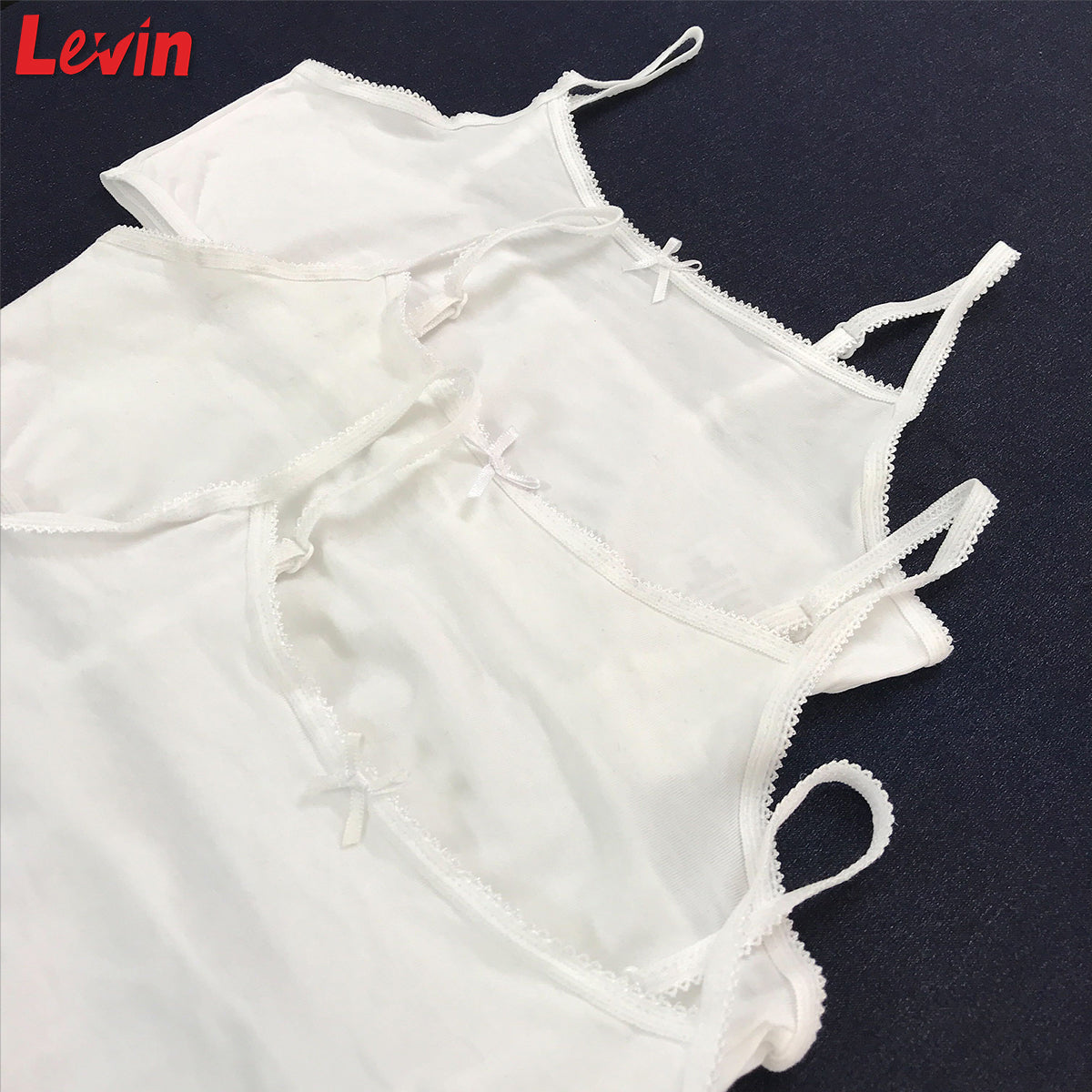 Girls Cotton White Bra with Spaghetti Straps 5 Pcs Combo