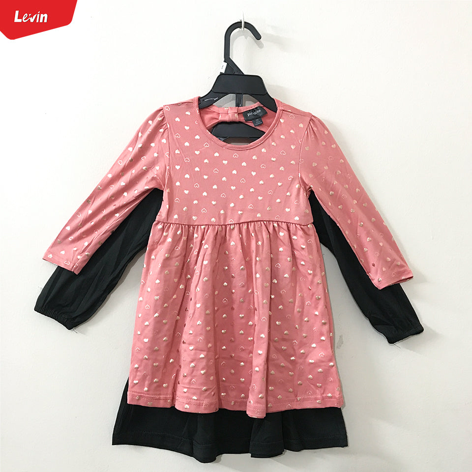 Girls Printed Round Neck Full Sleeve Dress