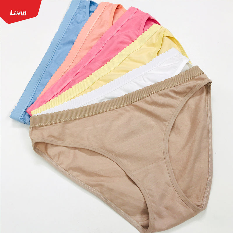 Women's Cotton Casual Elasticated Solid Color Half back panties