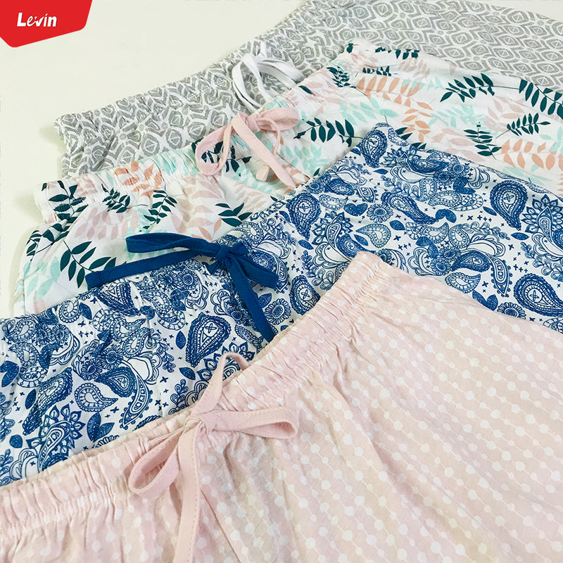 Women's Drawstring Cotton Summer Printed Shorts