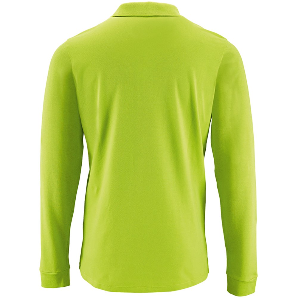 Mens Long Sleeve Pique Polo Cotton T-Shirt