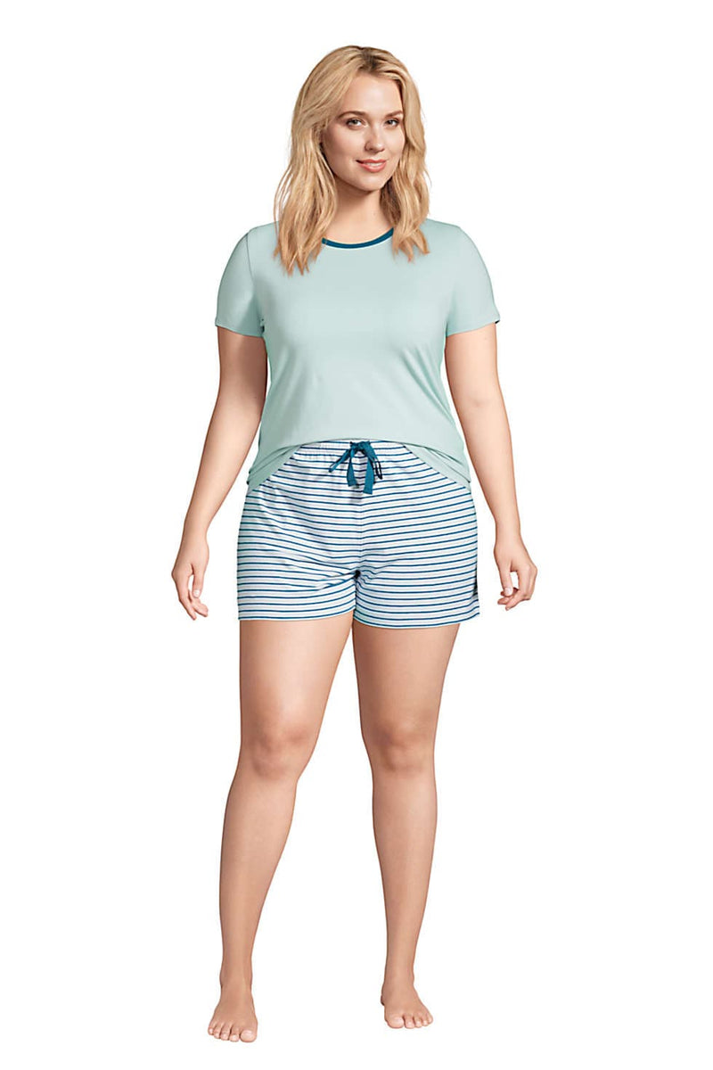 Womens Multicolor Plus Size  Casual Summer Cotton Shorts