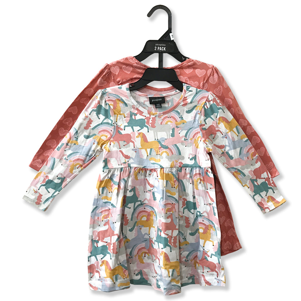 Girls Printed Round Neck Full Sleeve Dress