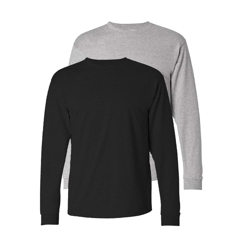 Men's Plus Size Round Neck Cuffed Long-Sleeve T-Shirt