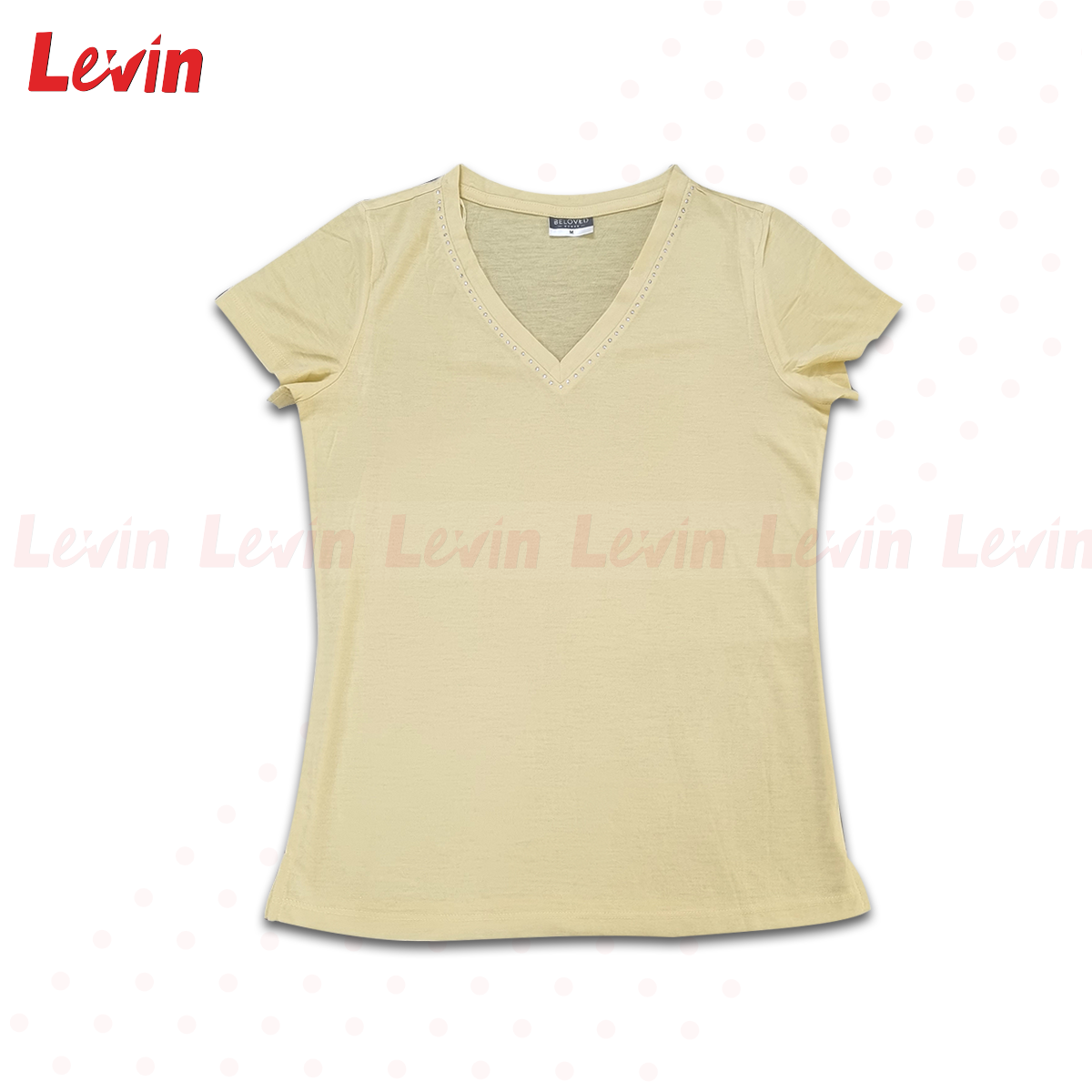 Women's Short Sleeve Multicolor V-Neck Cotton T-Shirt