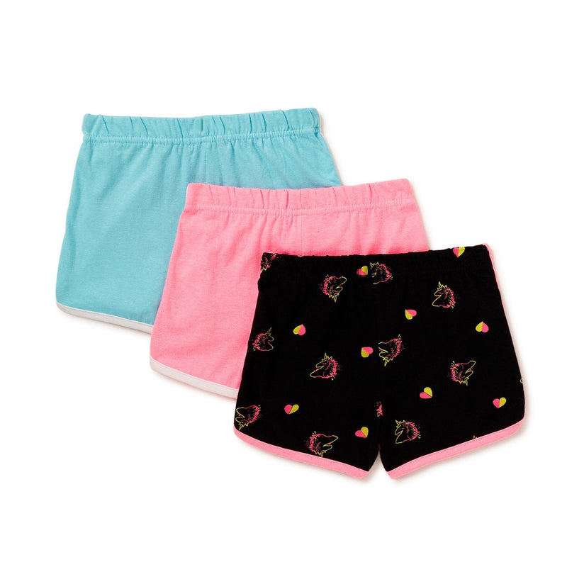3 Pcs Assorted Multicolor Cotton Summer Short for Girl