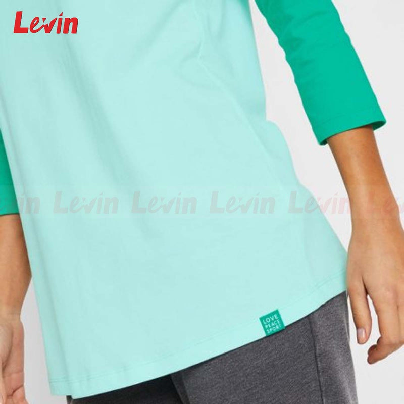Womens 3/4 quarter Sleeve Organic Cotton Sports T-Shirt