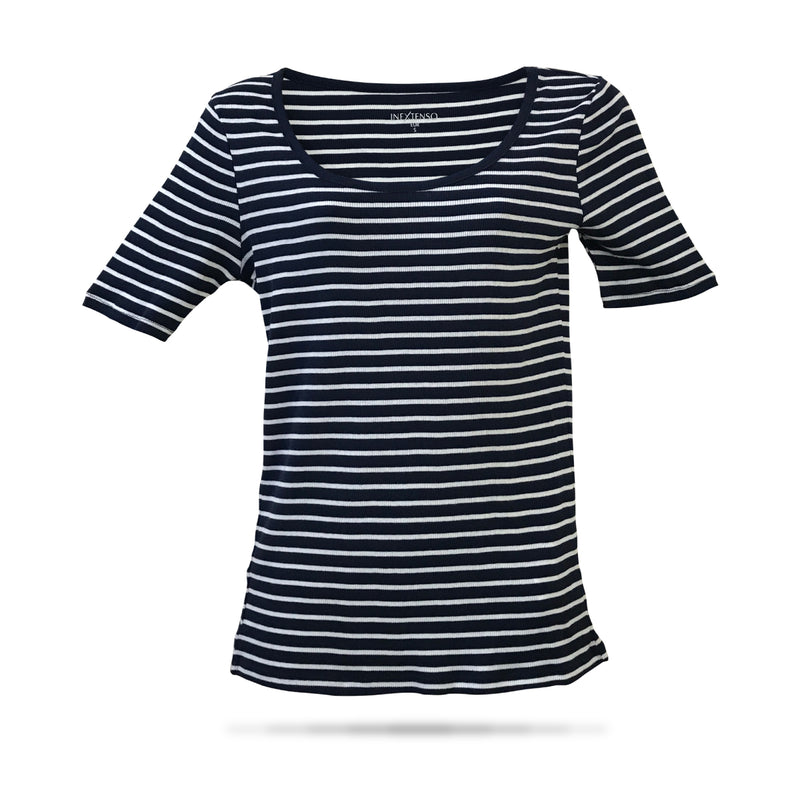 Women’s Cotton Ribbed Fitted  Scoop Neck T-Shirts